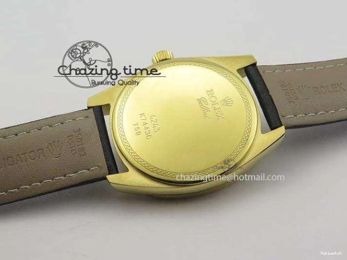 On Strap Black And Dial Numeral Date Leather A2824 Markers YG Cellini Brown Stick 0731